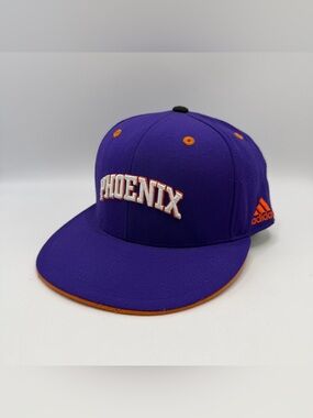 Adidas Phoenix Suns Fitted Hat Purple Orange Mens Size 7 1/4 NBA